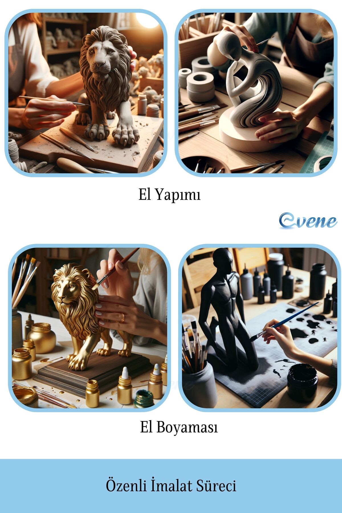 Biblo Dekoratif Obje Heykel Biblo Dekoratif Süs Eşyası Siyah Model 31
