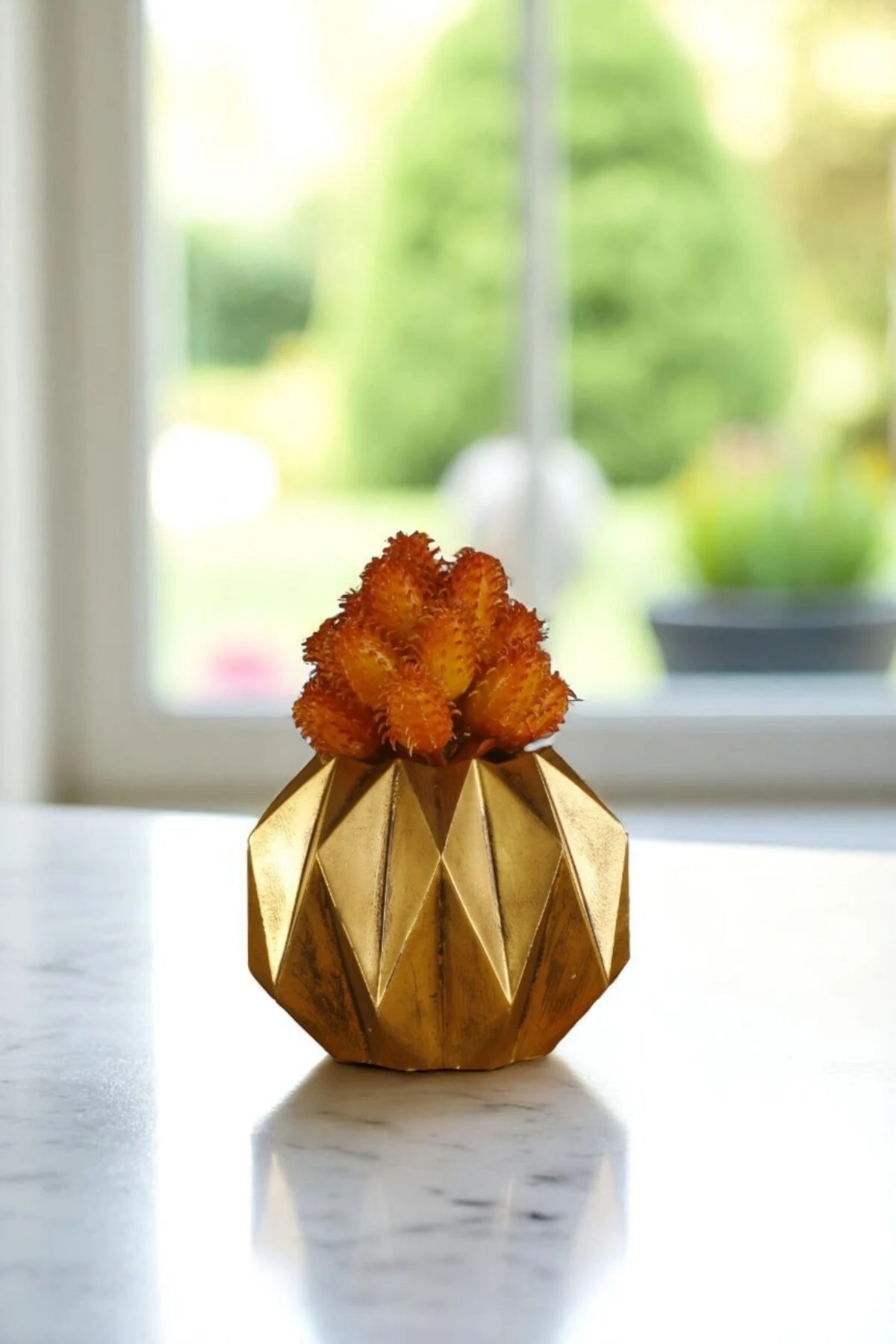 Vazo Küçük Vazo Masa Üstü Vazo Ev Dekorasyon Vazo Altın Eskitme Renk Model 64 image