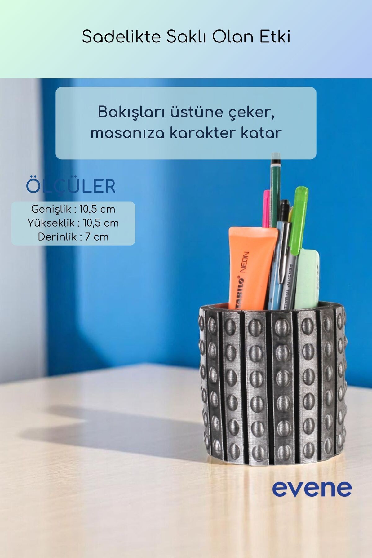 Kalemlik Masa Kalemliği Organizer Kalemlik Gümüş Eskitme Renk Model 91