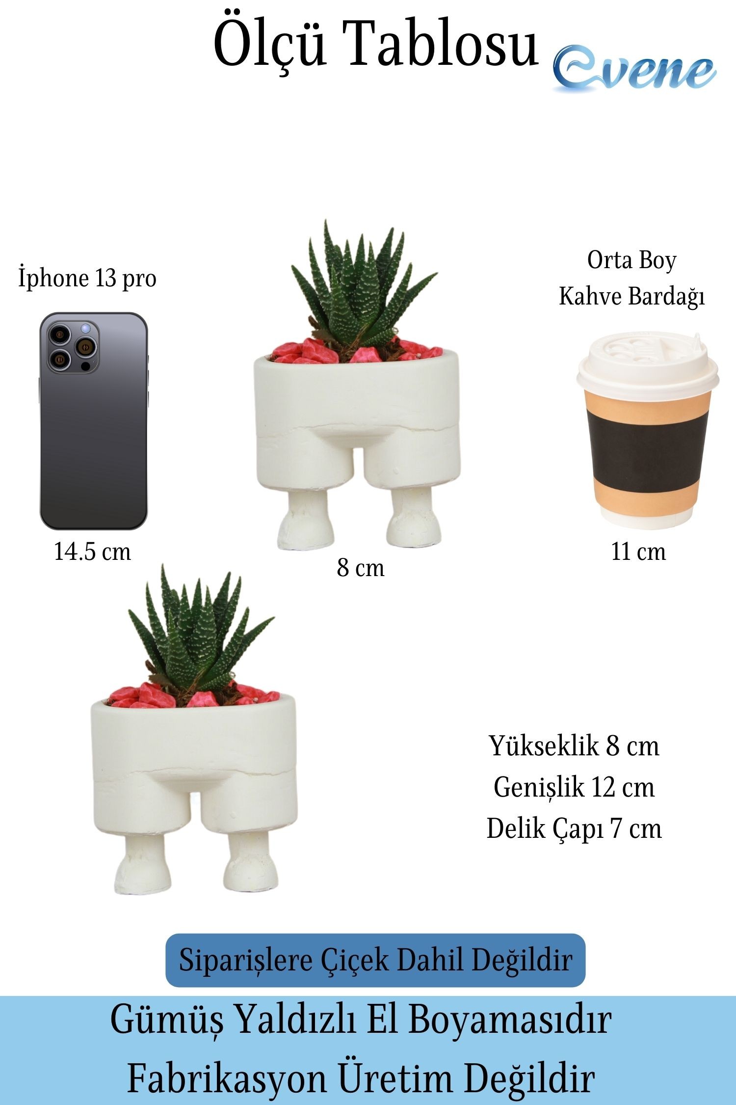 Çiçek Saksısı Beyaz Beton Saksı Model Pantolonlu