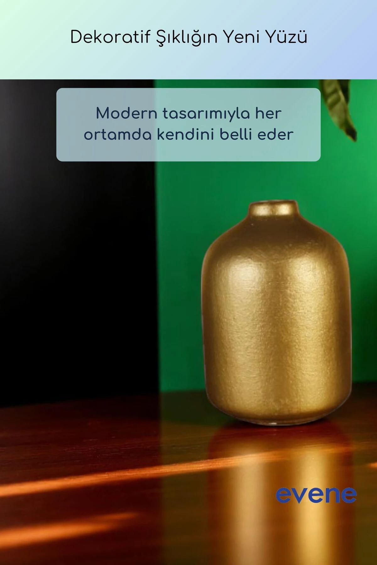 Vazo Küçük Vazo Masa Üstü Vazo Ev Dekorasyon Vazo Altın Renk Model 68