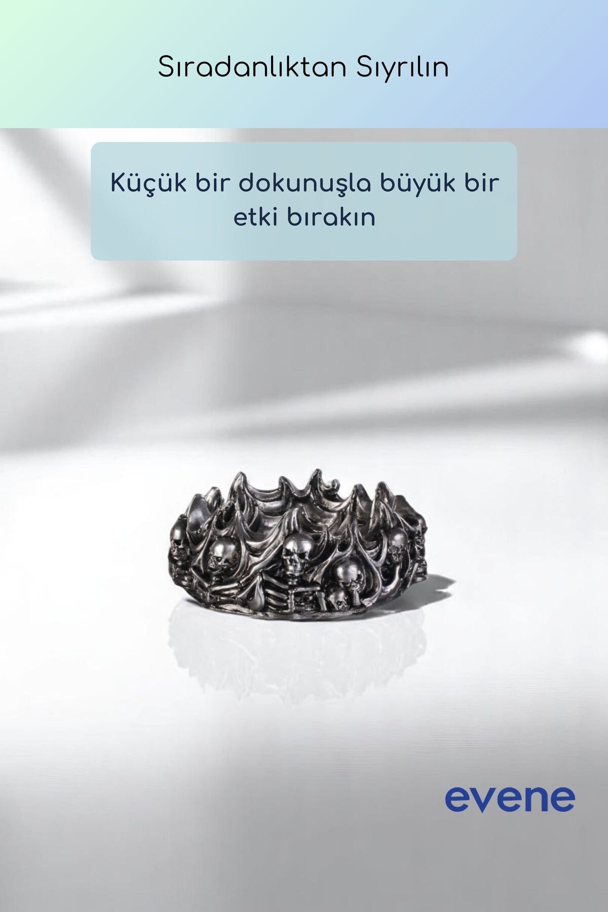 Küllük Gümüş Eskitme Renk Kül Tablası Dekoratif Küllük Model 9