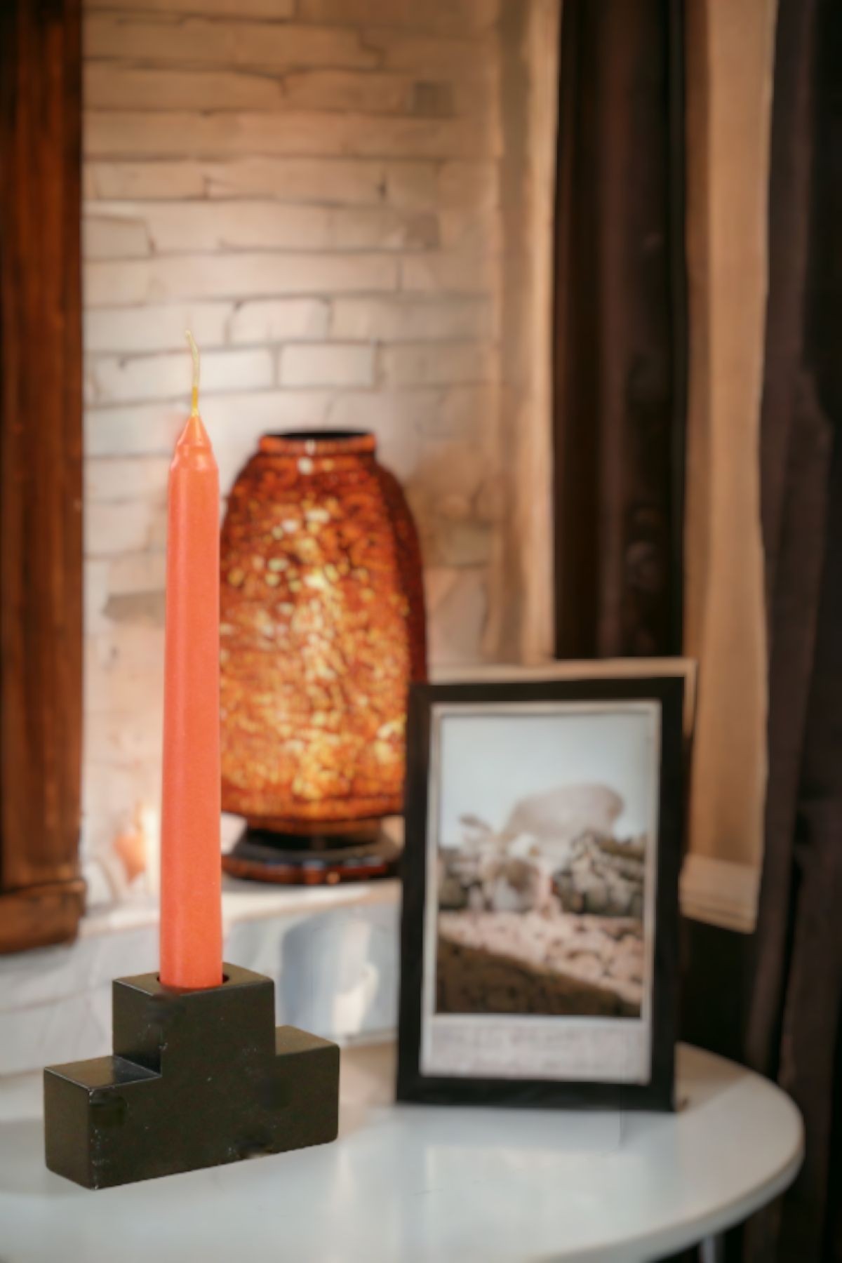 Şamdan Mumluk Siyah Tealight ve Şamdan Mum Uyumlu Model 16