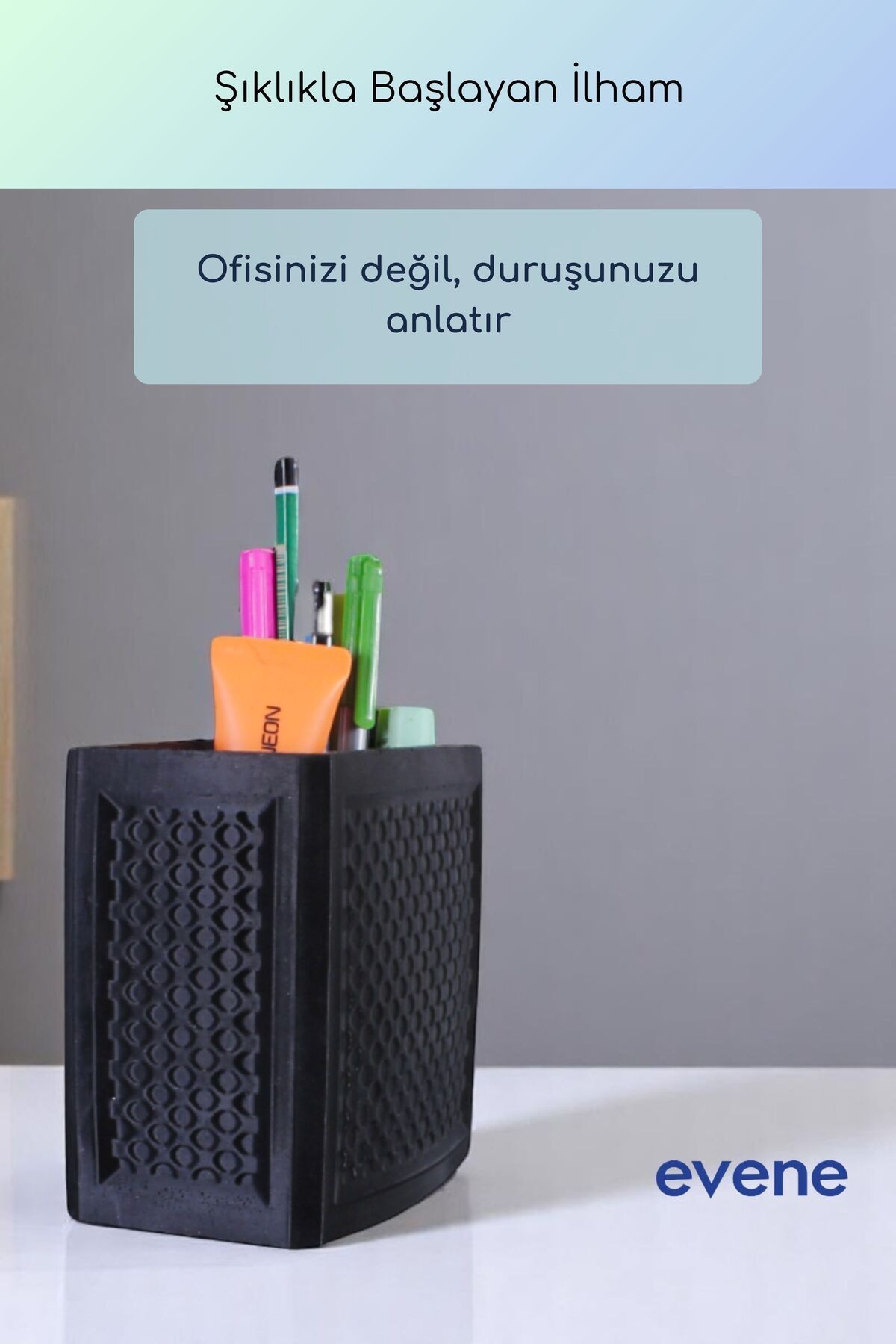 Kalemlik Masa Kalemliği Organizer Kalemlik Siyah Renk Model 92