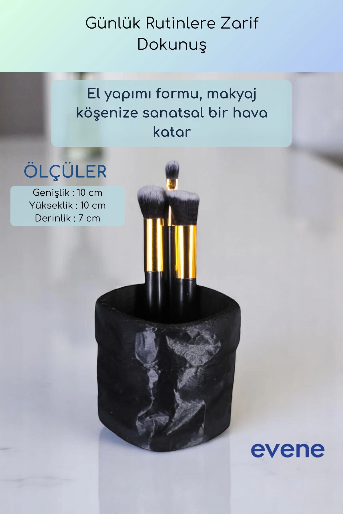 Makyaj Organizeri Makyaj Fırçalığı Makyaj Organizer Düzenleyici Siyah Renk Model 80