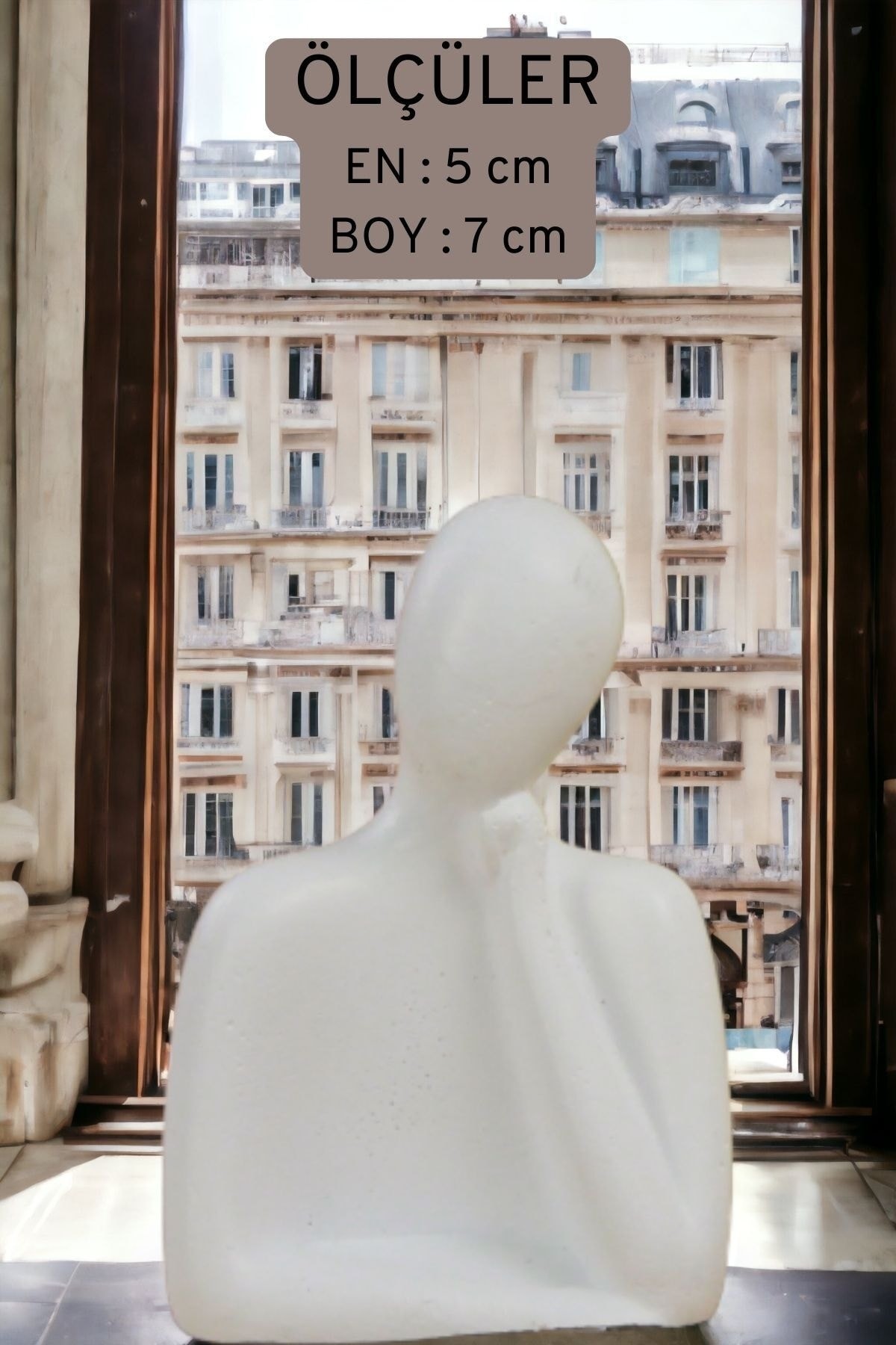 Biblo Heykel Düşünen İnsan Silüeti Orta Boy Beyaz Model 12
