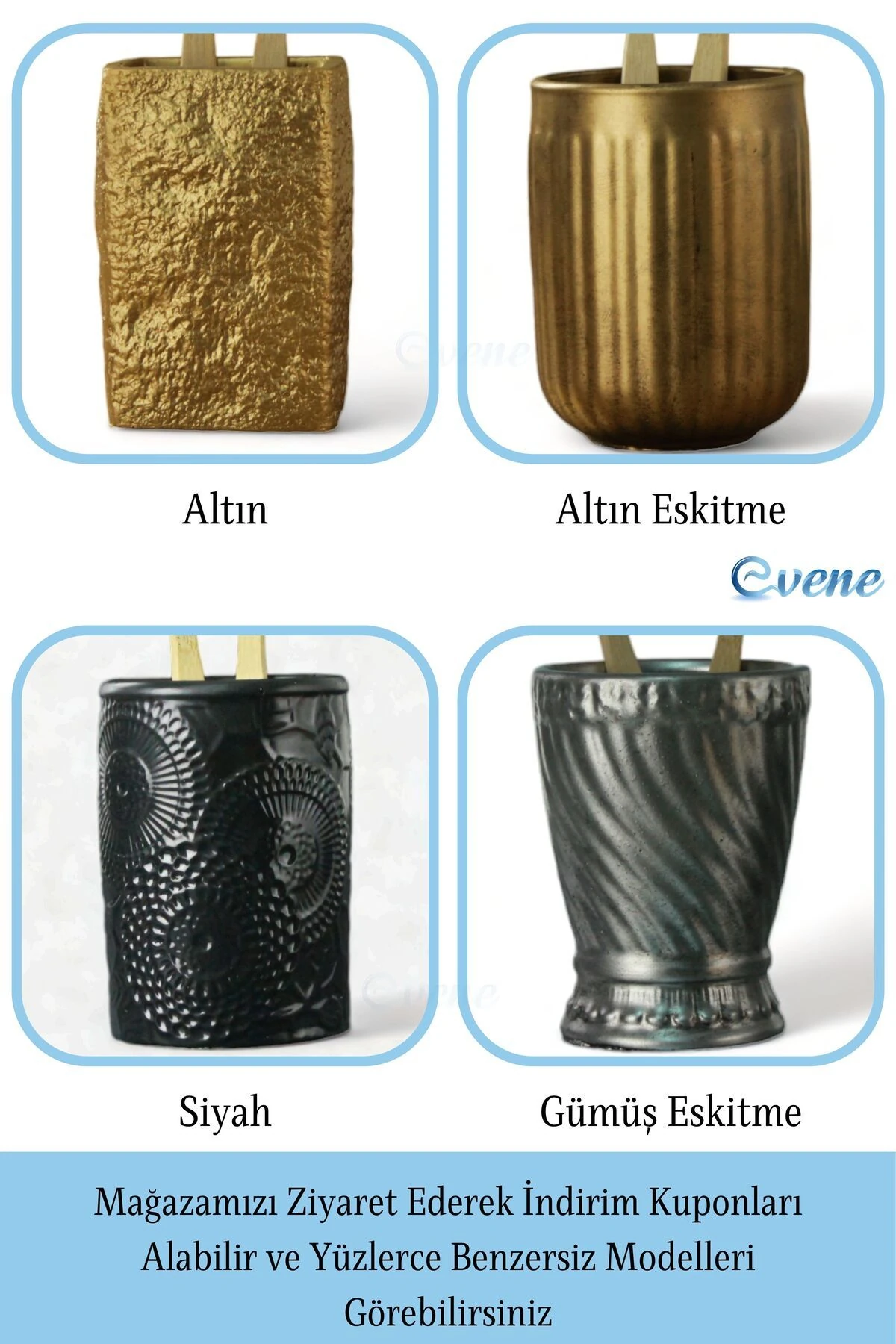 Diş Fırçalığı Diş Fırçalık Diş Fırçası Standı Diş Fırçası Tutucu Altın Eskitme Model 13