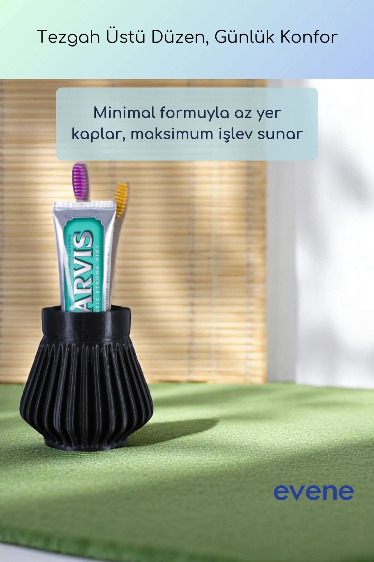 Diş Fırçalığı Diş Fırçalık Diş Fırçası Standı Diş Fırçası Tutucu Siyah Renk Model 83