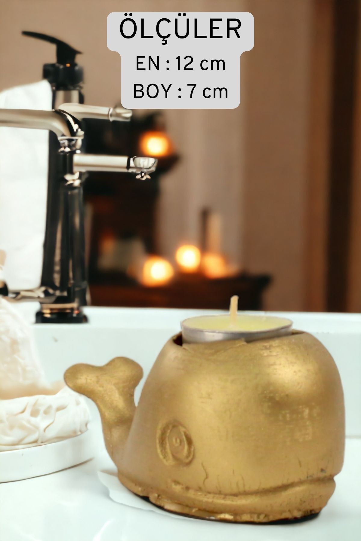 Şamdan Mumluk Dekoratif Mumluk Tealight Mumluk Model 6 İkili Mumluk