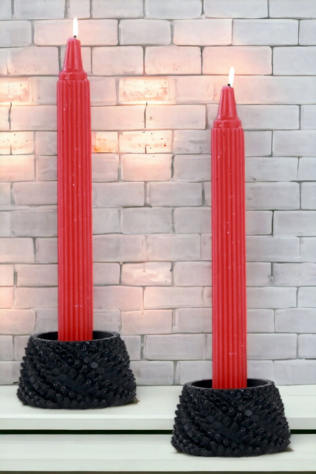 Şamdan Mumluk Dekoratif Mumluk Tealight Mumluk Model 40 İkili Mumluk