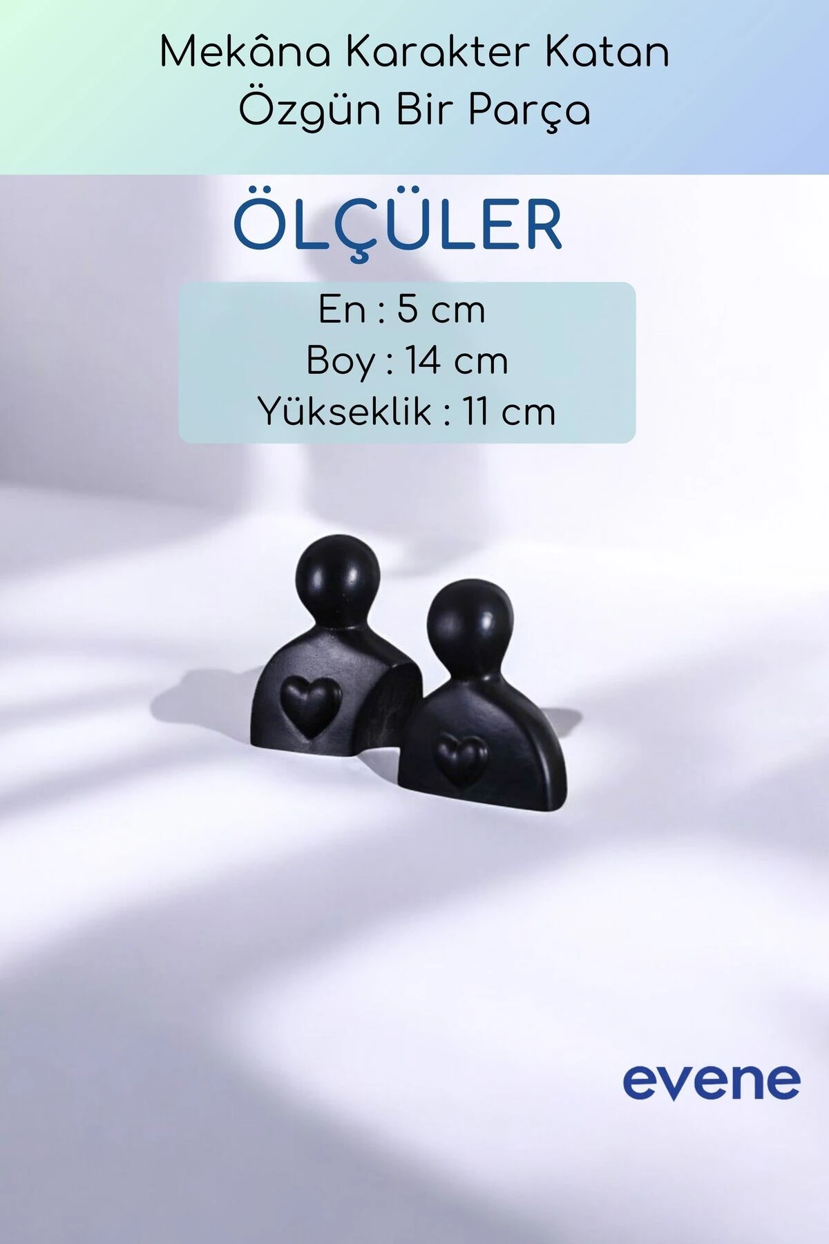 Dekoratif Obje Biblo Ev Dekorasyon Heykel Salon Masa Üstü Süs Eşyası Siyah Model 49