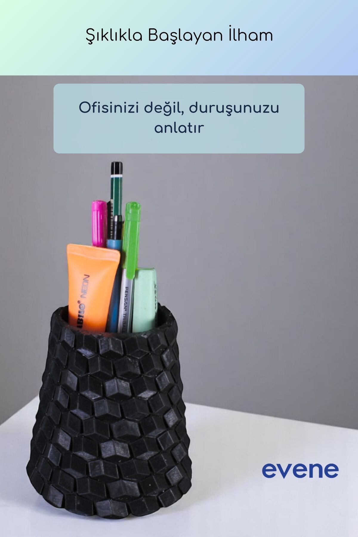 Kalemlik Masa Kalemliği Organizer Kalemlik Siyah Renk Model 84
