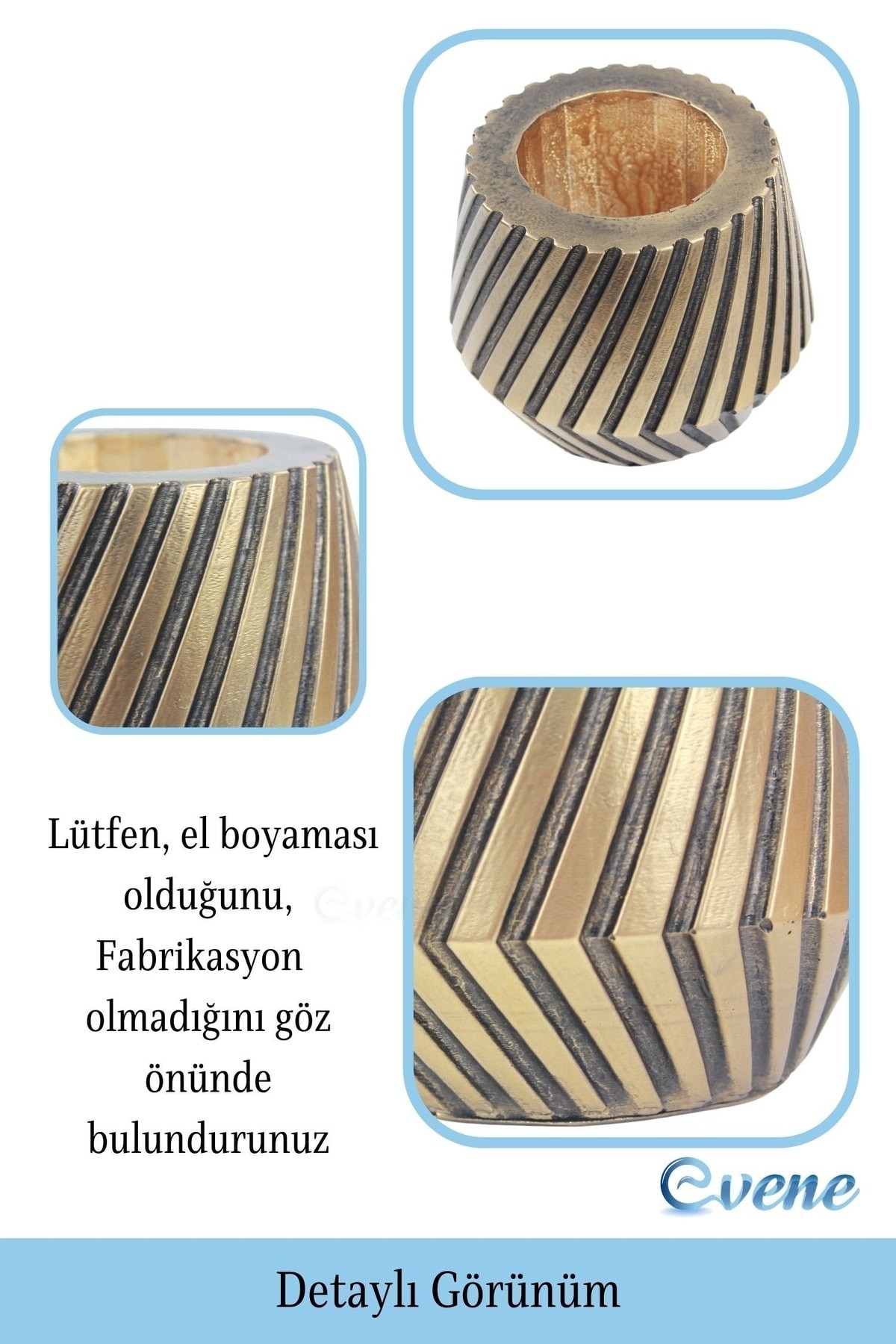 Saksı Çiçek Kaktüs Saksısı Lüx 15 Cm Altın Eskitme Varak Boya Mekanik Dişli Desen Saksı 2li Çiçeklik