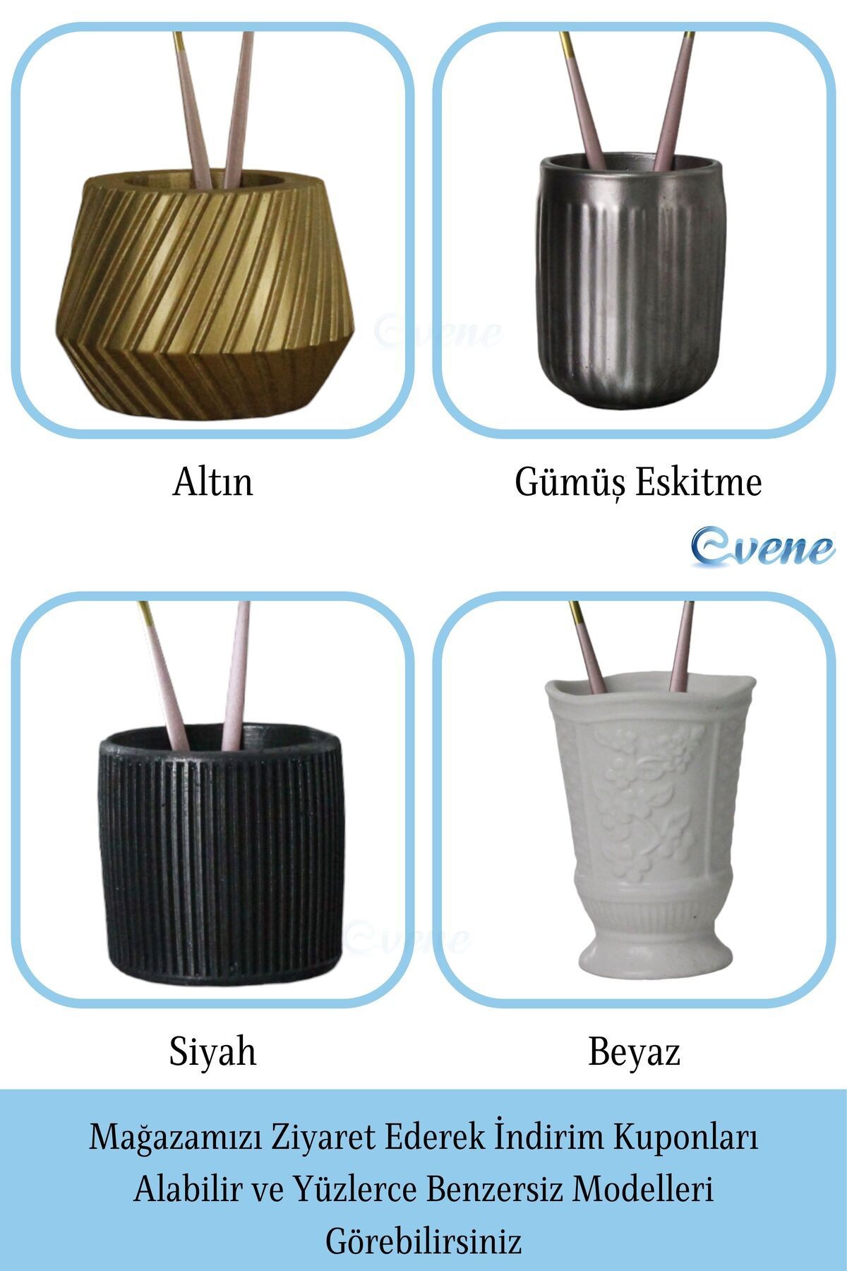 Tezgah Üstü Kaşıklık Dekoratif Dik Kaşıklık Silindir Kaşıklık Gümüş Eskitme Renk Model 10