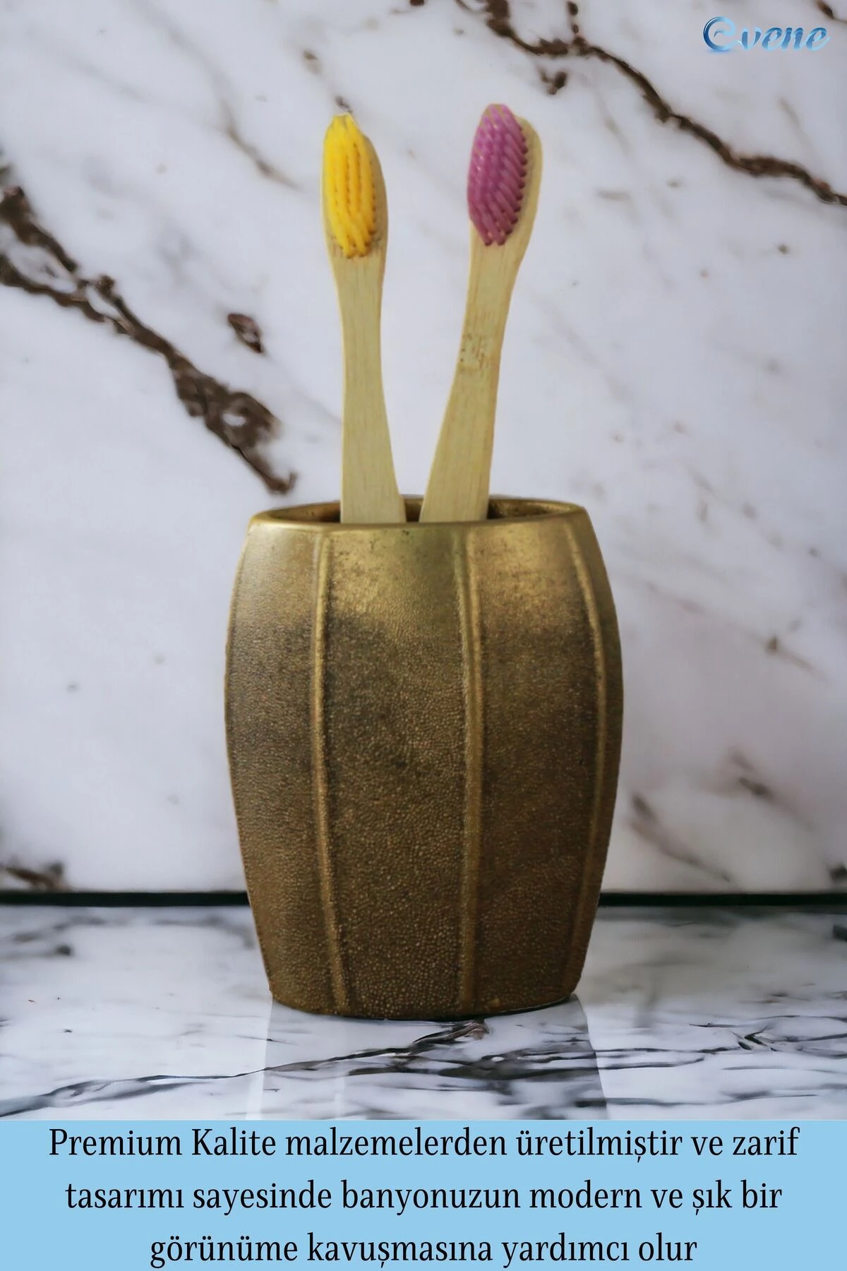 Diş Fırçalığı Diş Fırçalık Diş Fırçası Standı Diş Fırçası Tutucu Altın Eskitme Model 13