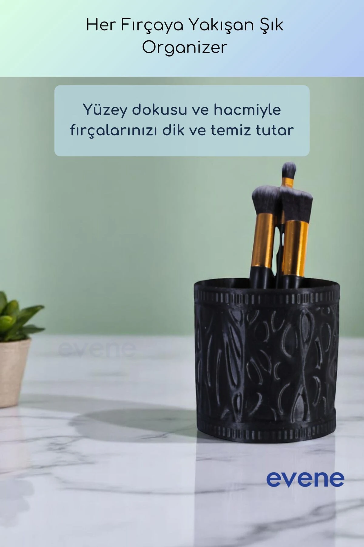 Makyaj Organizeri Makyaj Fırçalığı Makyaj Organizer Düzenleyici Siyah Renk Model 76