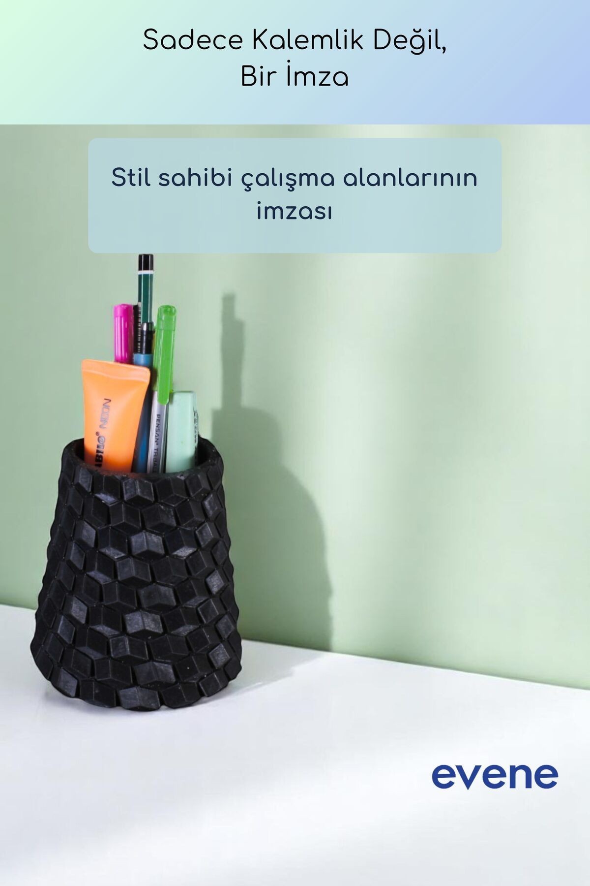 Kalemlik Masa Kalemliği Organizer Kalemlik Siyah Renk Model 84