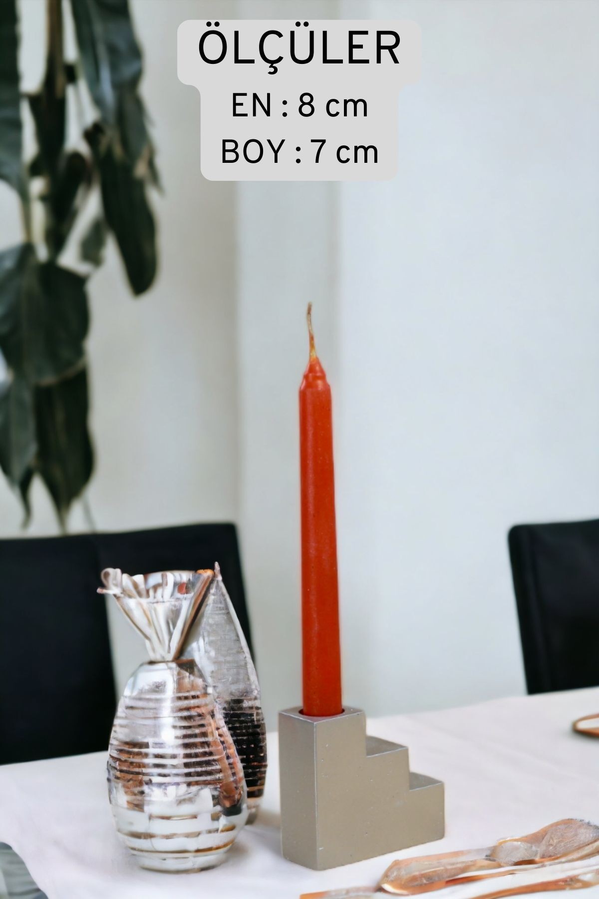 Şamdan Mumluk Dekoratif Mumluk Tealight Mumluk Model 18 İkili Mumluk