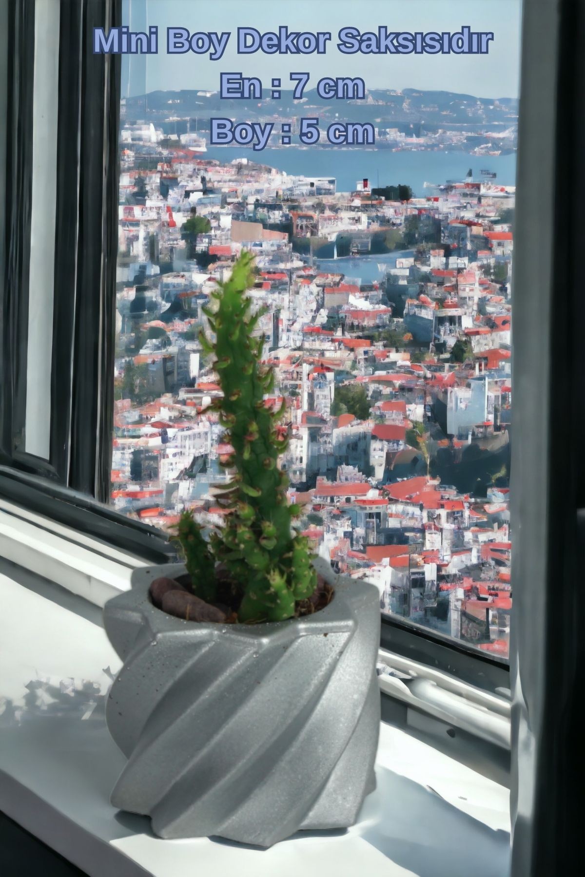 El Yapımı Saksı Seti Gümüş Dekoratif 6 Adet Saksı Küçük Boy Model 9