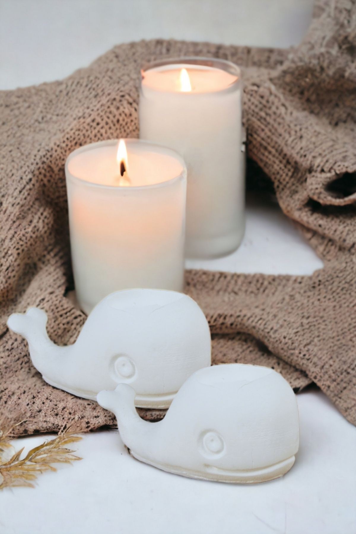 Şamdan Mumluk Dekoratif Mumluk Beyaz Renk Tealight Mumluk Model 6