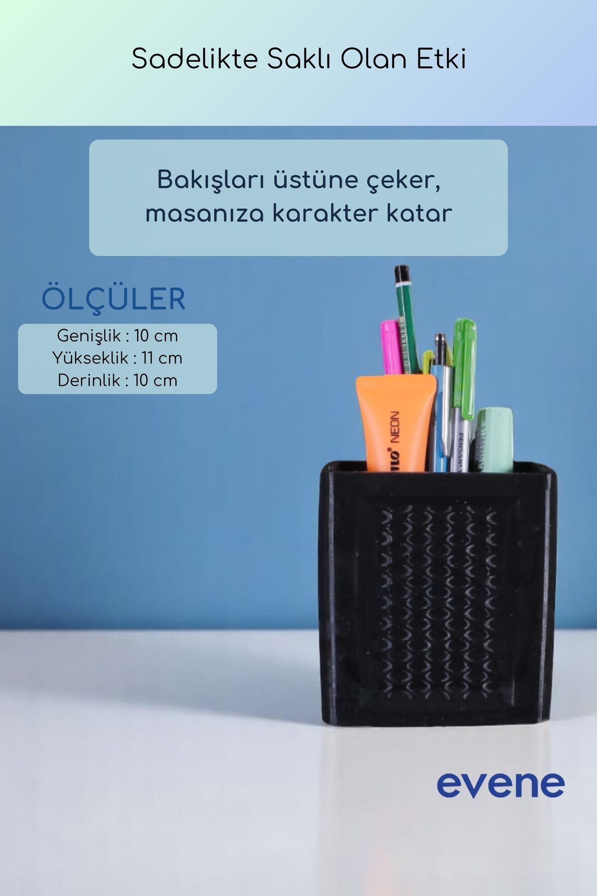 Kalemlik Masa Kalemliği Organizer Kalemlik Siyah Renk Model 86
