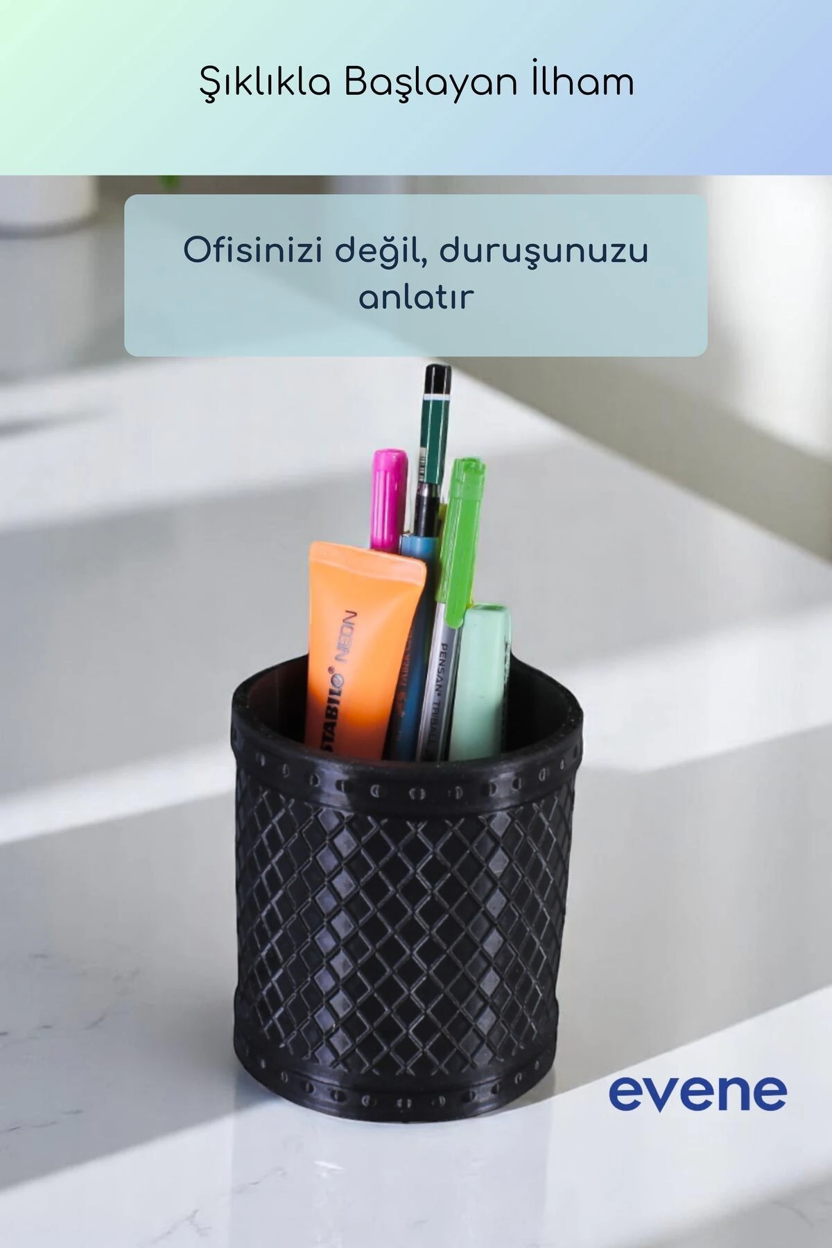 Kalemlik Masa Kalemliği Organizer Kalemlik Siyah Renk Model 90