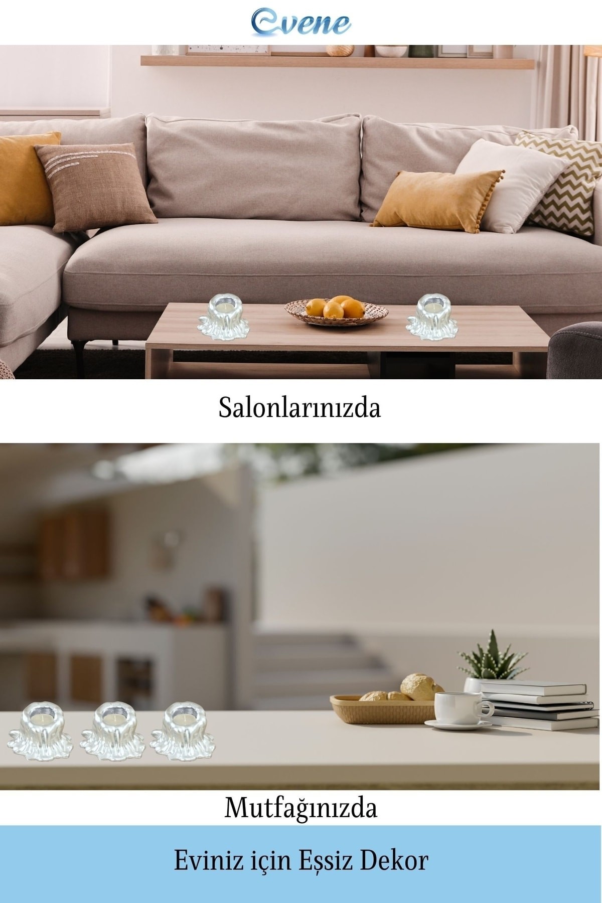 Gümüş Mumluk Şamdan Tealight Mum Uyumlu Küçük Erimiş Mum Model