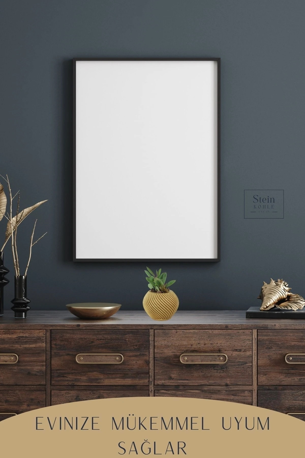 Dekoratif Saksı Minik Kaktüs Saksısı Altın Renk 3 Adet Saksı Seti Ince Çizgi Spiral Model