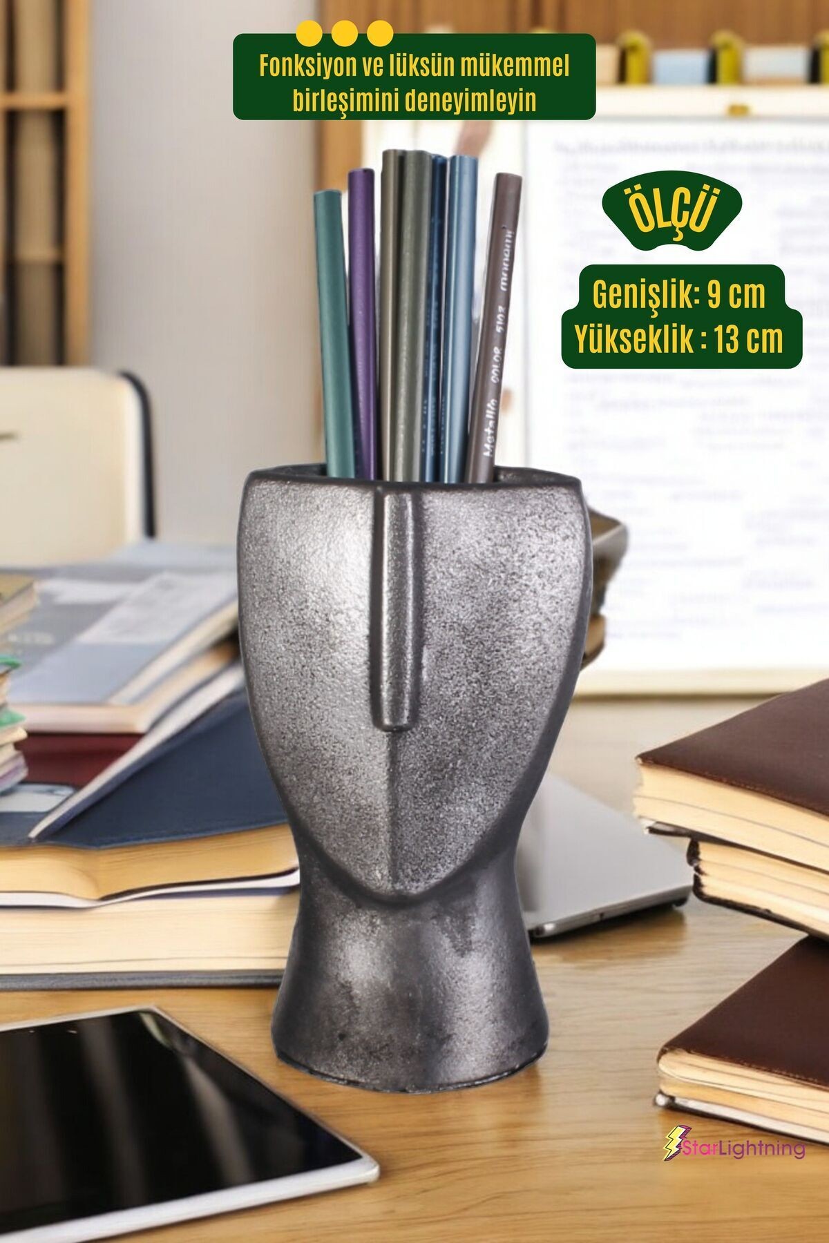 Kalemlik Masa Kalemliği Organizer Kalemlik Gümüş Eskitme Renk Model 23