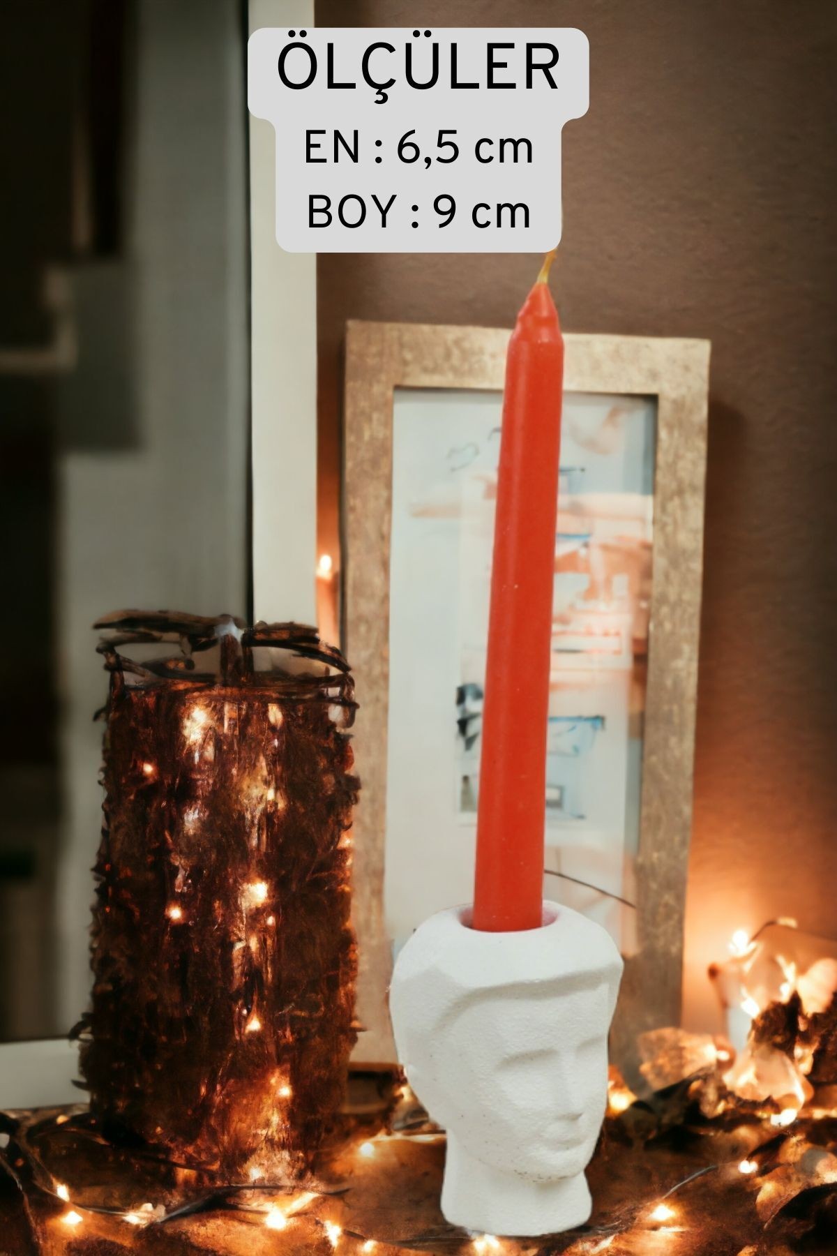Şamdan Mumluk Dekoratif Mumluk Beyaz Renk Tealight Mumluk Model 10