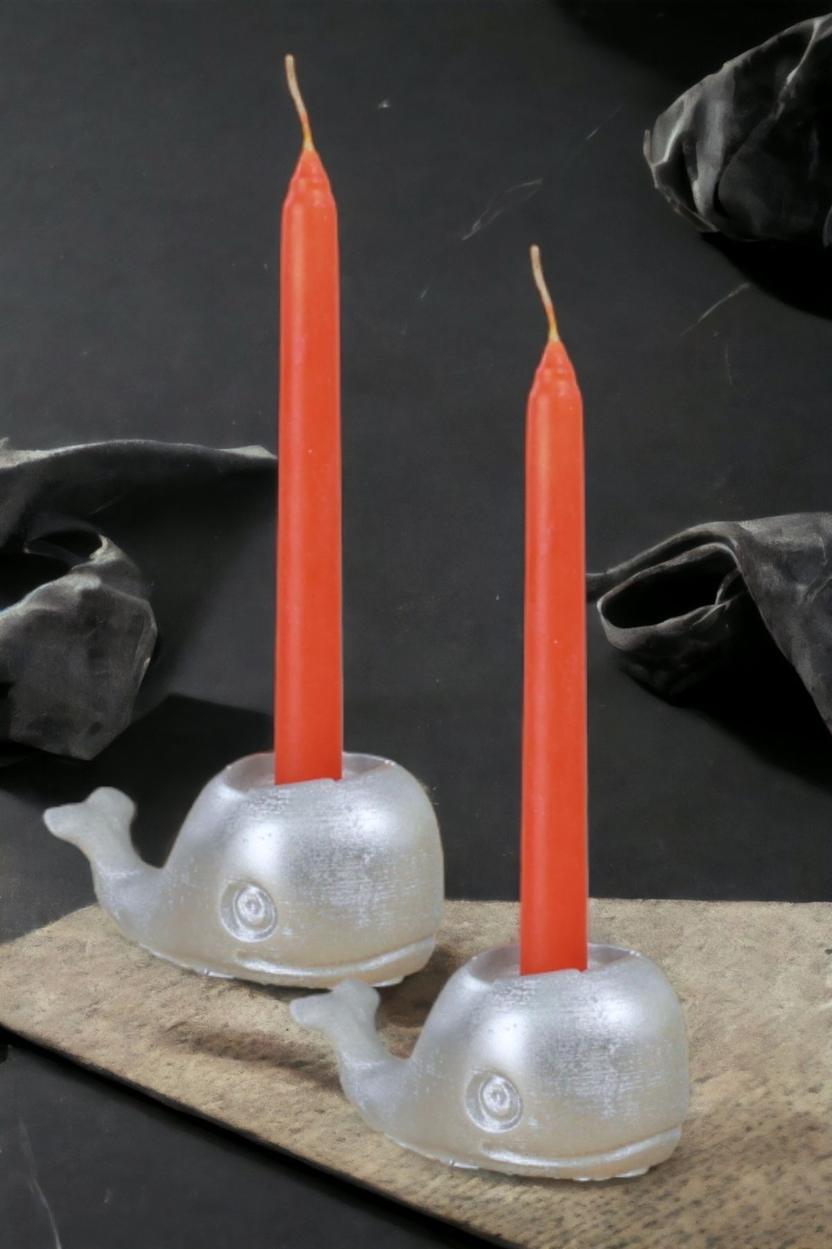 Şamdan Mumluk Dekoratif Mumluk Tealight Mumluk Model 6 İkili Mumluk