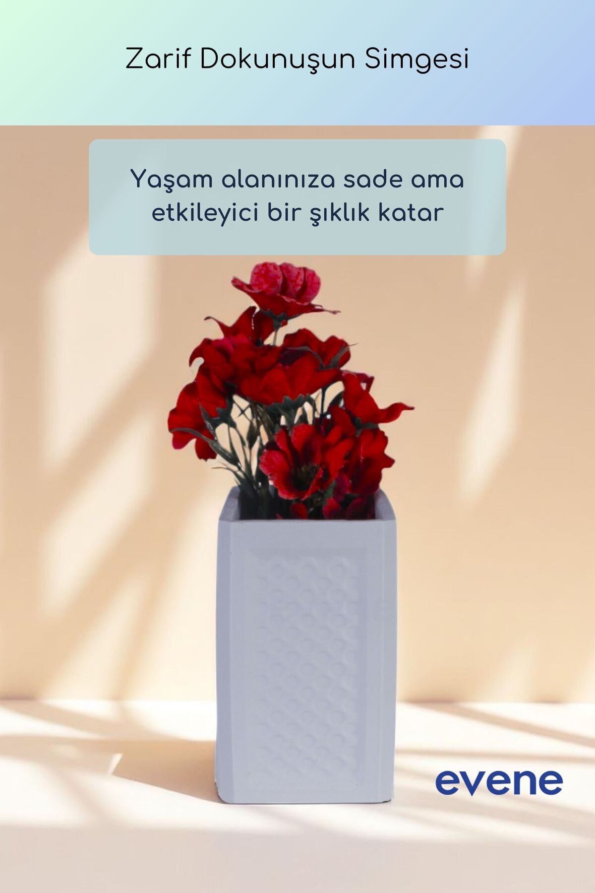 Vazo Küçük Vazo Masa Üstü Vazo Ev Dekorasyon Vazo Beyaz Renk Model 92