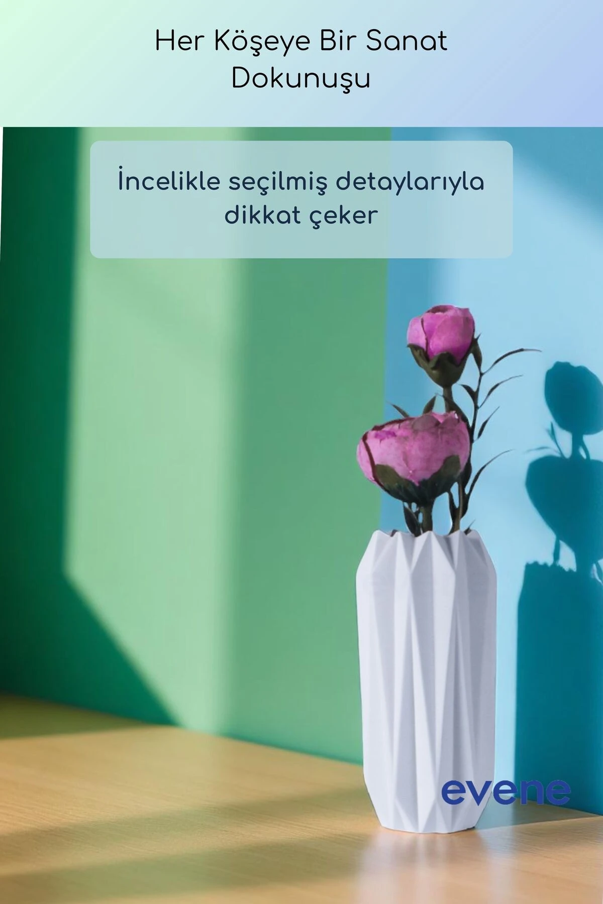 Vazo Küçük Vazo Masa Üstü Vazo Ev Dekorasyon Vazo Beyaz Renk Model 58