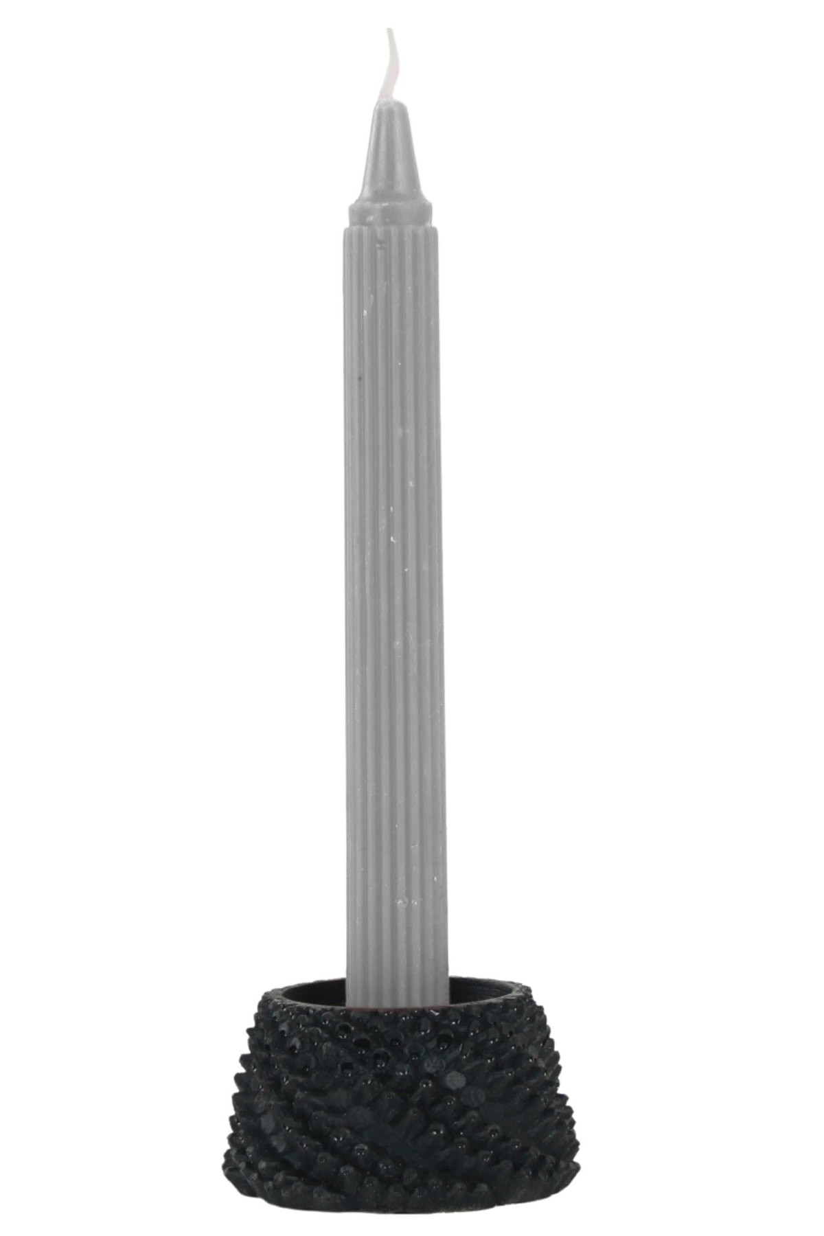 Siyah Mumluk Şamdan Tealight ve İnce Mum Uyumlu Ejderha Yumurtası Model