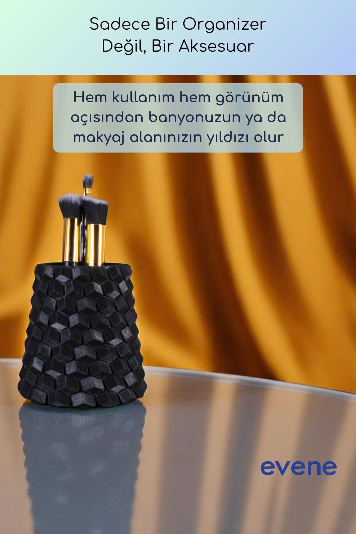Makyaj Organizeri Makyaj Fırçalığı Makyaj Organizer Düzenleyici Siyah Renk Model 84