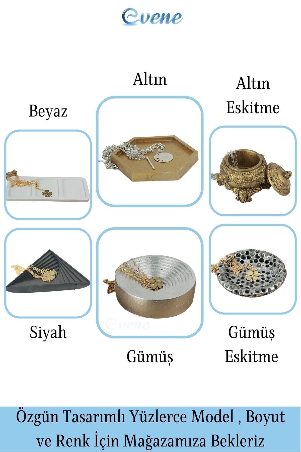 Dekoratif Kase Siyah Renk Takı Kutusu Yüzük Kolye Kutusu Mum Tabağı Takı Organizer Çiçek Model