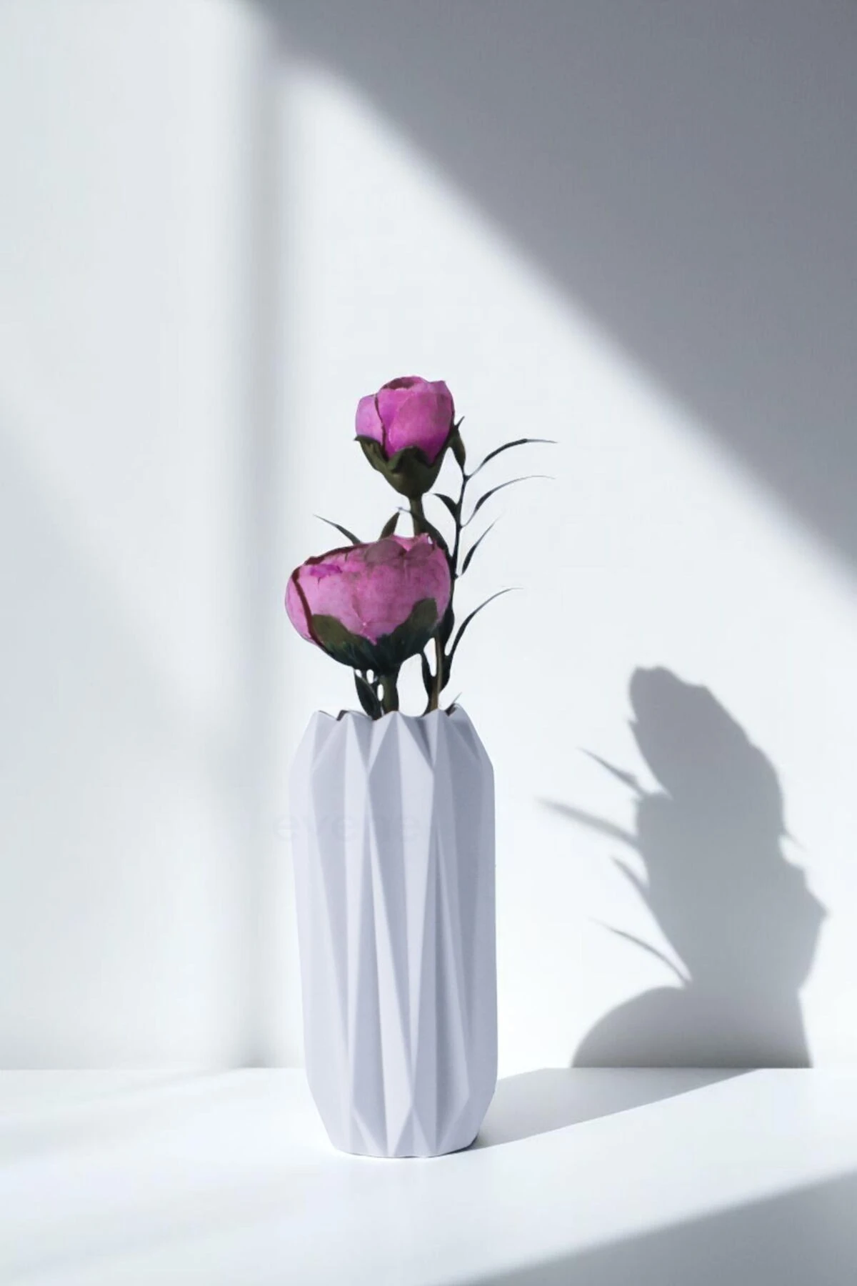 Vazo Küçük Vazo Masa Üstü Vazo Ev Dekorasyon Vazo Beyaz Renk Model 58 image