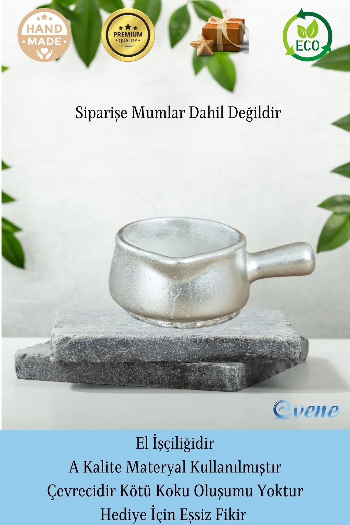 Gümüş Mumluk Şamdan 3 Adet Tealight Uyumlu Üçlü Tava Model