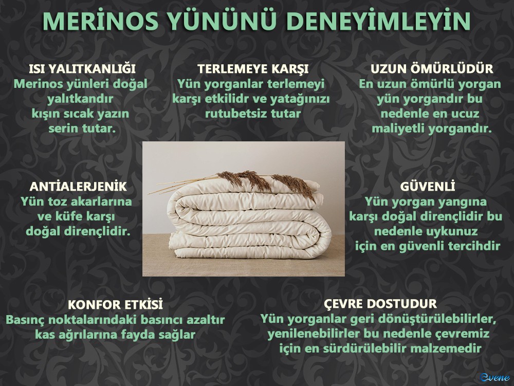 Tek Kişilik Yorgan Doğal Organik Yün Yorgan