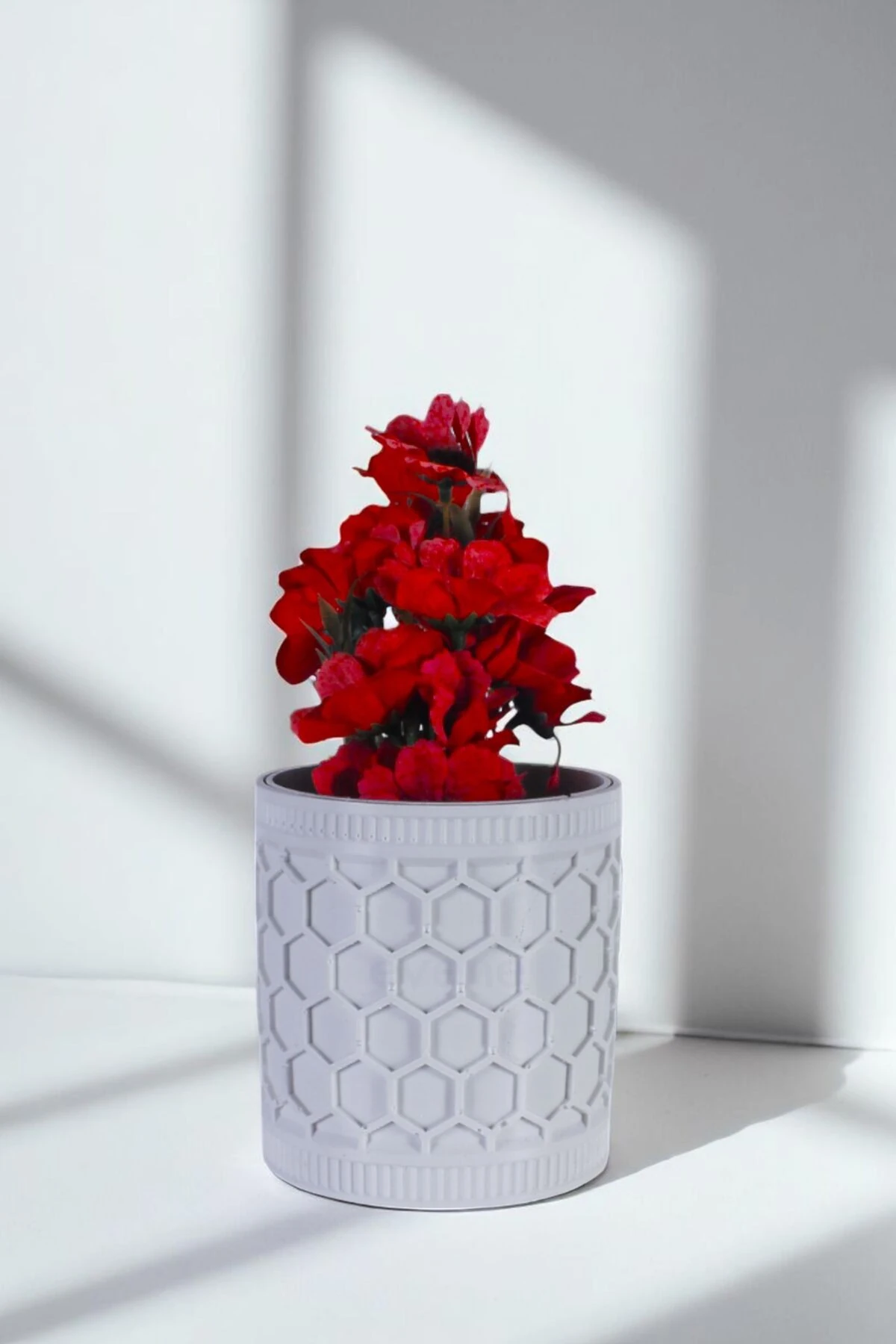 Vazo Küçük Vazo Masa Üstü Vazo Ev Dekorasyon Vazo Beyaz Renk Model 81