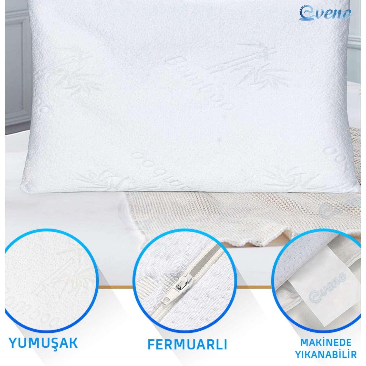 İç Yastık Kılıfı Fermuarlı Terletmeyen Serin Tutan Hava Alan Minder Kılıfı