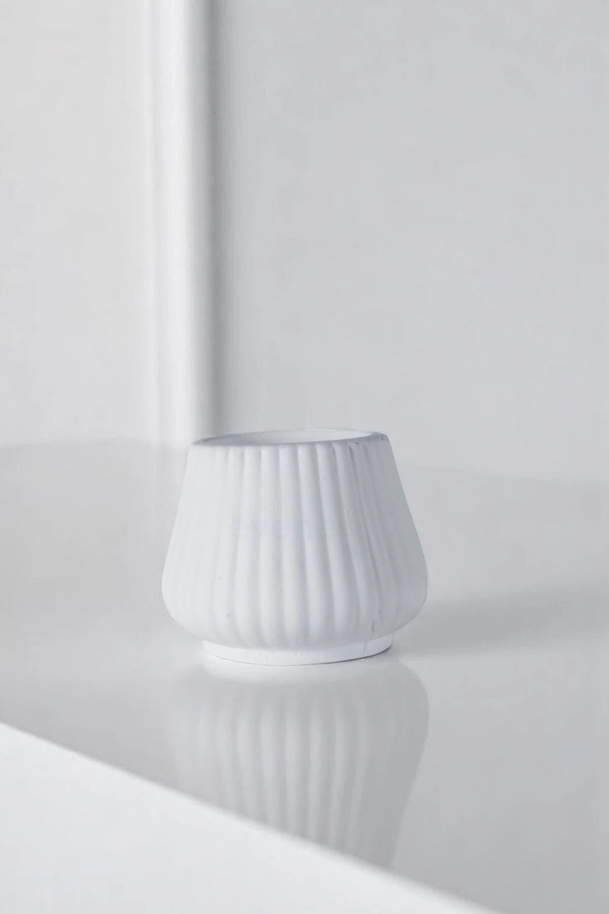 Mumluk Şamdan Ince Mum Uyumlu Beyaz Renk Model 54 image