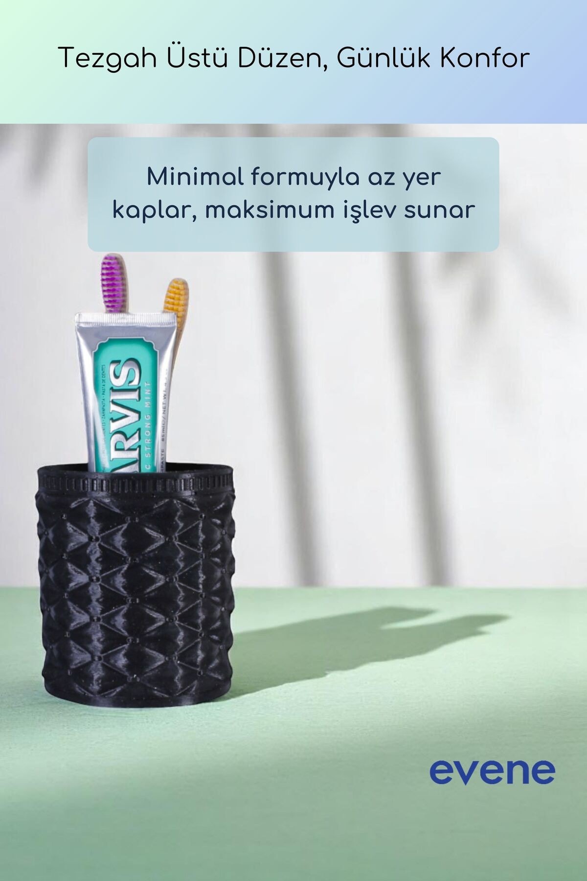 Diş Fırçalığı Diş Fırçalık Diş Fırçası Standı Diş Fırçası Tutucu Siyah Renk Model 85