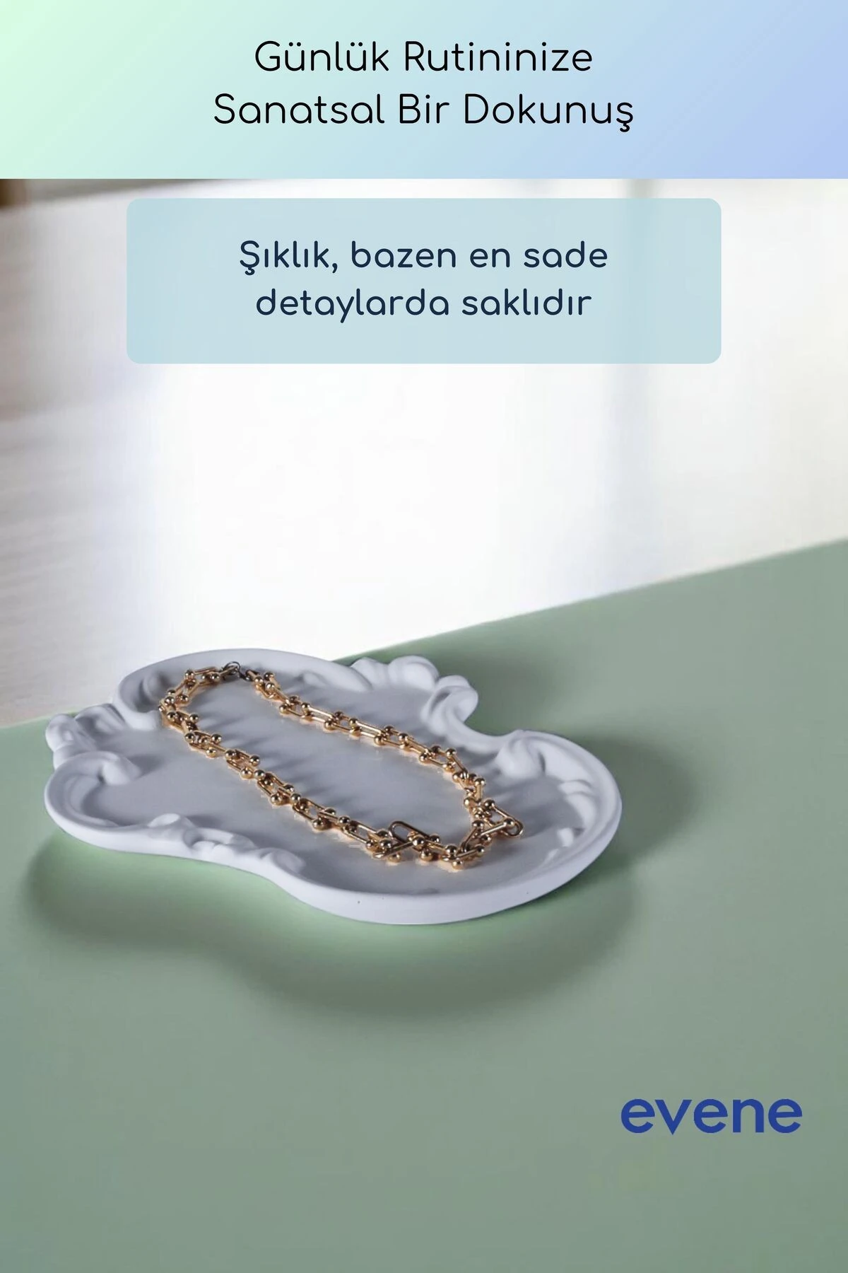 Takı Organizer Makyaj Düzenleyici Kozmetik Organizer Dekoratif Tabak Beyaz Renk Model 31