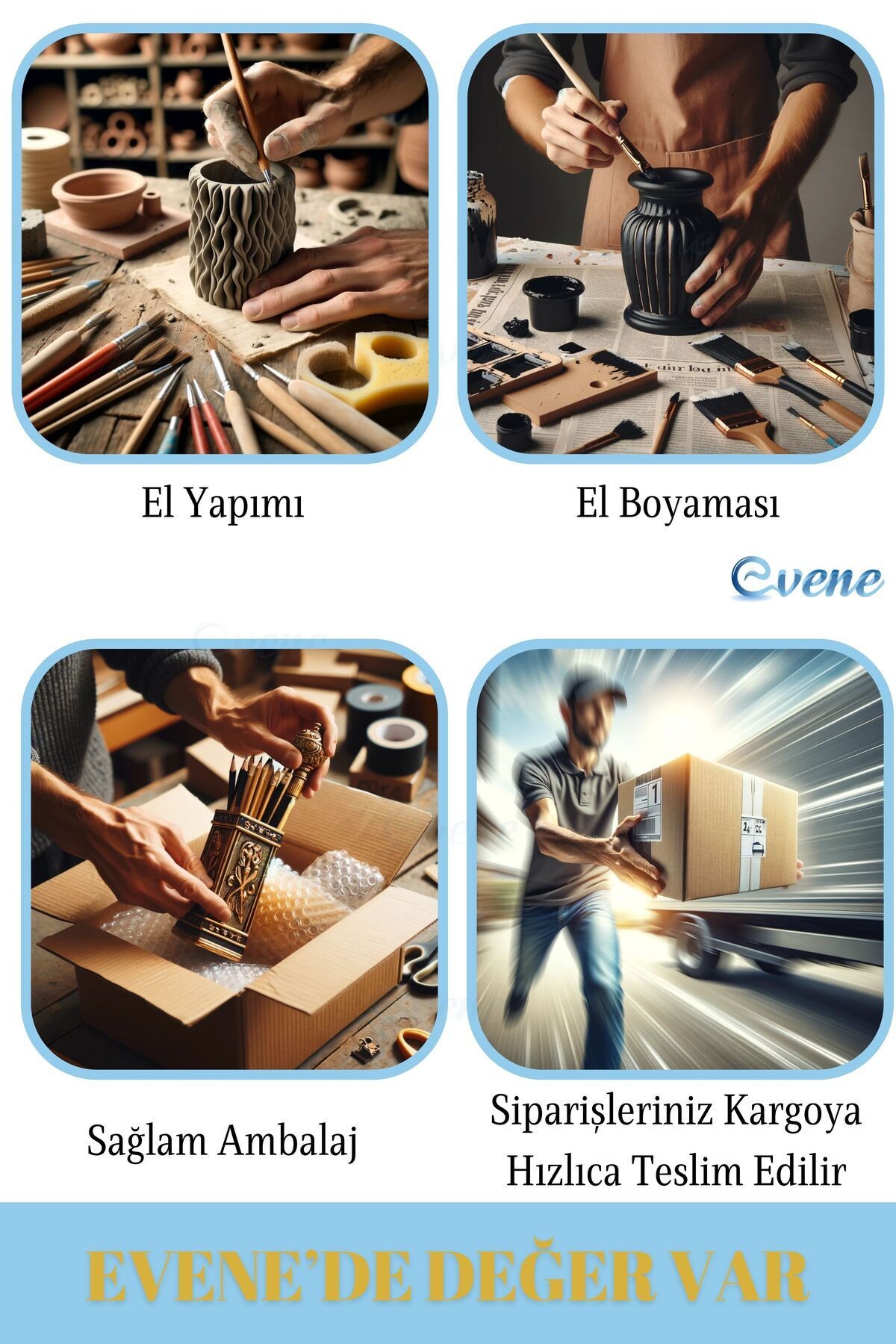 Kalemlik Altın Eskitme Renk Masa Kalemliği Organizer Kalemlik Model 20
