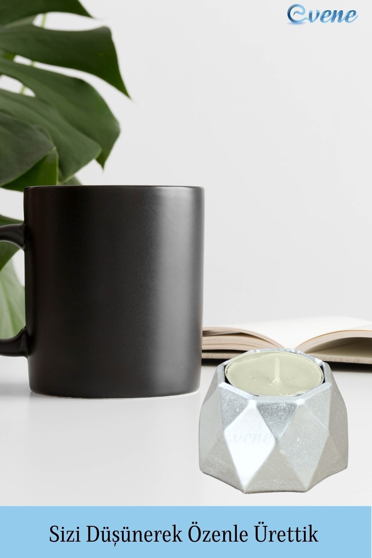 Gümüş Mumluk Şamdan 3 Adet Tealight Uyumlu Poly 1 Küçük Model