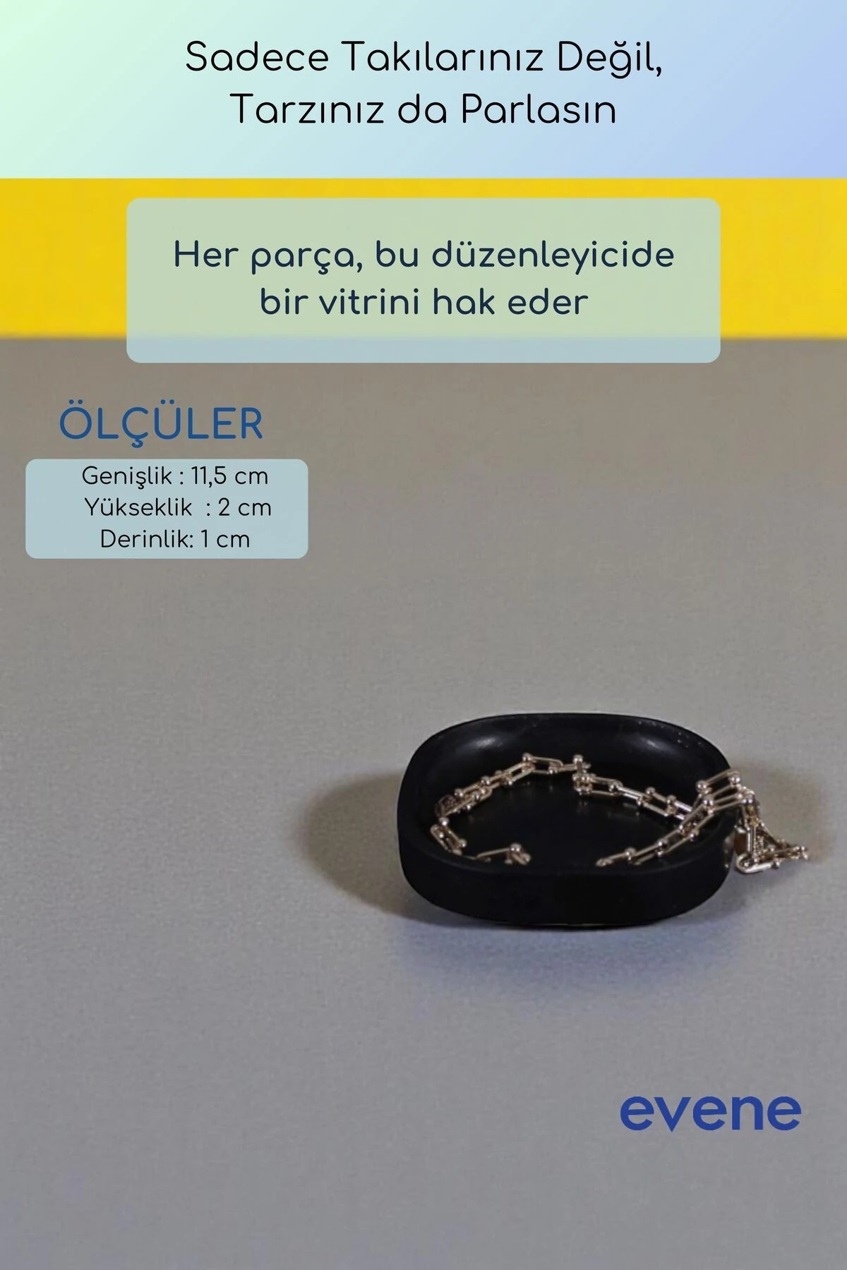 Takı Organizer Makyaj Düzenleyici Kozmetik Organizer Dekoratif Tabak Altın Eskitme Renk Model 37