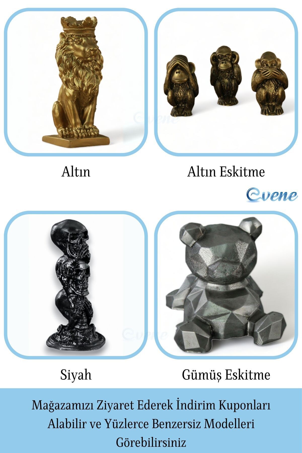 Biblo Dekoratif Obje Heykel Biblo Dekoratif Süs Eşyası Altın Model 30