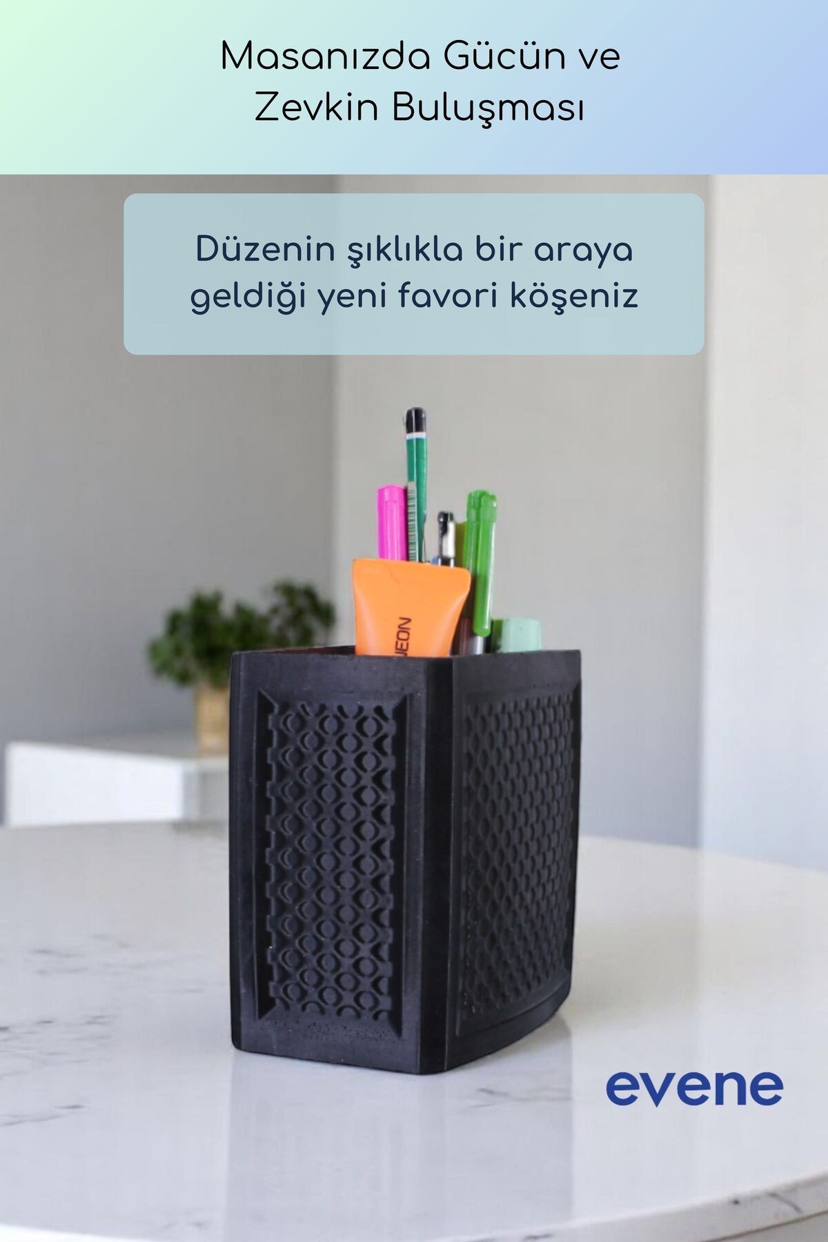 Kalemlik Masa Kalemliği Organizer Kalemlik Siyah Renk Model 92