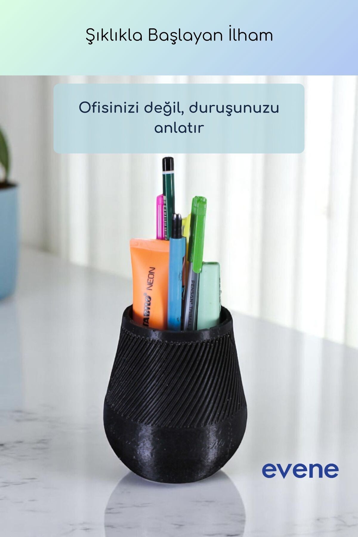 Kalemlik Masa Kalemliği Organizer Kalemlik Siyah Renk Model 89